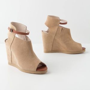 Farylrobin x Anthropologie peeptoe suede wedges